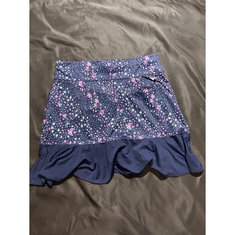 Callaway Opti-Dri Navy Blue Floral Ruffle Golf Skort Womens Small Pockets Active